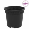 vidaXL Apaļais puķu pods 24 gab. Melns &Oslash; 15 x 12 cm Plastmasa