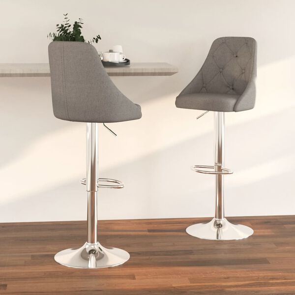 vidaXL bāra krēsli, 2 gab., tumši pelēks audums