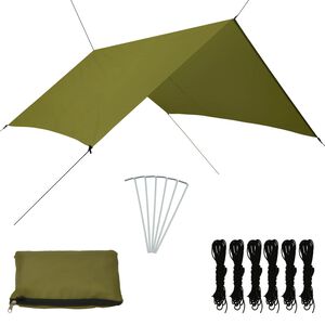 vidaXL āra brezenta telts, 3x2,85 m, zaļa