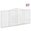 vidaXL arkveida gabiona grozi, 7 gb., 400x30x180/200cm, cinkota dzelzs