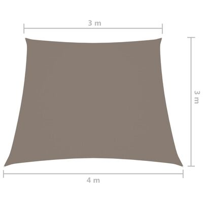 vidaXL saulessargs, 3/4x3m, trapeces forma, pelēkbrūns oksforda audums
