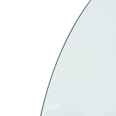 vidaXL kamīna plāksne, pusapaļa, stikls, 800x500 mm