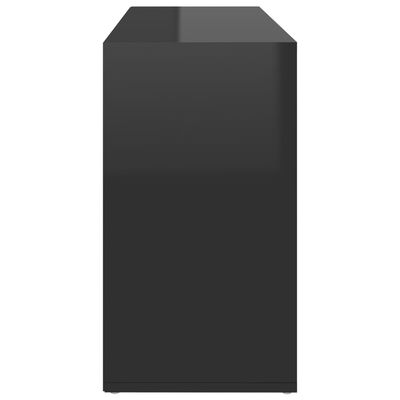 vidaXL apavu plaukts, spīdīgi melns, 103x30x54,5 cm, skaidu plāksne