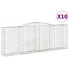 vidaXL arkveida gabiona grozi, 10gb., 400x50x140/160cm, cinkota dzelzs
