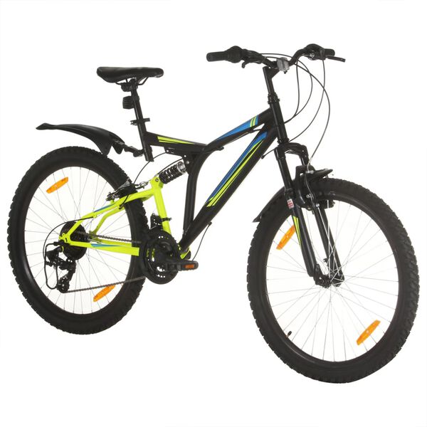 vidaXL kalnu velosipēds, 21 ātrums, 26'', 49 cm, melns