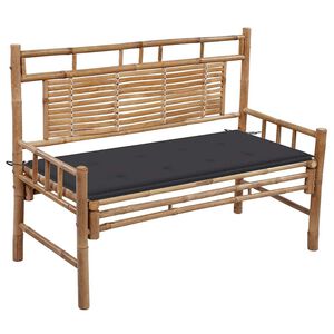 vidaXL dārza sols ar matraci, 120 cm, bambuss
