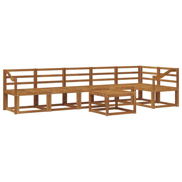 vidaXL Āra dīvānu komplekts 7 pcs Dabiska Cietā akācijas koks