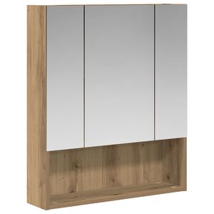 vidaXL Vannas istabas spoguļu skapis Mākslīgā ozola 60 x 14.5 x 70 cm