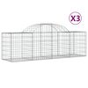 vidaXL arkveida gabiona grozi, 3 gb., 200x50x60/80 cm, cinkota dzelzs