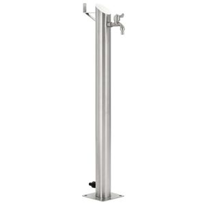vidaXL dārza hidrants, nerūsējo&scaron;s tērauds, apaļ&scaron;, 95 cm