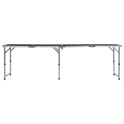vidaXL saliekams kempinga galds, 240x60 cm, pelēks, alumīnijs