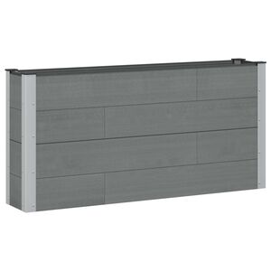 vidaXL Augstā puķu kaste Pelēka 150 x 30 x 72 cm WPC un alumīnijs
