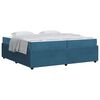 vidaXL Gultas rāmis ar matraci Zila 200 x 200 cm audums