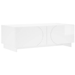 vidaXL Kafijas galdiņ&scaron; Spīdīgi balts 102 x 50,5 x 35 cm Mēbeļu plātne