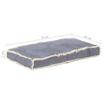 vidaXL palešu dīvāna matracis, 73x40x7 cm, zils
