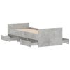 vidaXL gultas rāmis ar galvgali un kājgali, betona pelēks, 75x190 cm