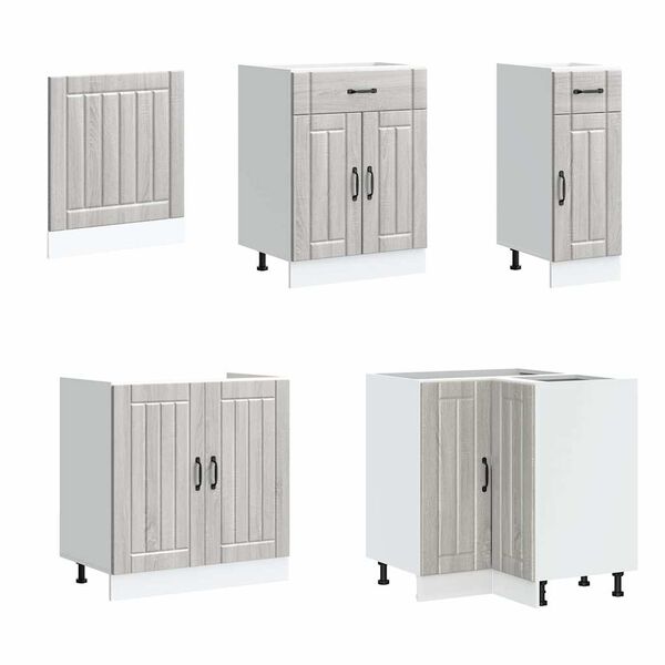 vidaXL 11-daļīgs virtuves skapītis komplekts, Lucca, pelēka koka