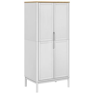 vidaXL skapis FLORO, balts, 77x53x171 cm, priedes masīvkoks