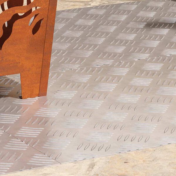 vidaXL Trepju paklājs Taisnstūra 4 pcs Sudraba 90 x 50 cm Alumīnijs