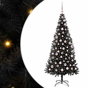 vidaXL Ziemassvētku eglīte Melna 180 cm PVC