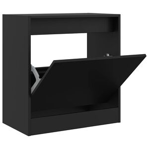vidaXL apavu skapītis, melns, 60x34x63,5 cm, inženierijas koks