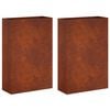 vidaXL Dārza stādītājs 2 gab. Rūsa 40 x 20 x 75 cm Novecināts tērauds