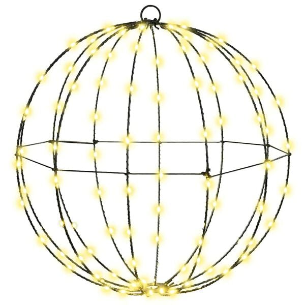 vidaXL Bumba su 120 LED Silti balta 40 cm Metāla