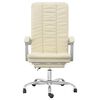 vidaXL biroja krēsls, atgāžams, krēmkrāsas mākslīgā āda