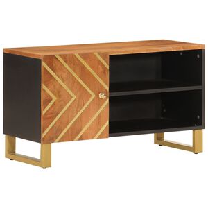 vidaXL TV skapītis, brūns un melns, 80x31,5x46 cm, mango masīvkoks