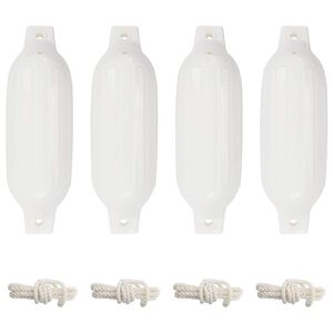 vidaXL laivas fenderi, 4 gab., balti, &Oslash; 11x40 cm, PVC