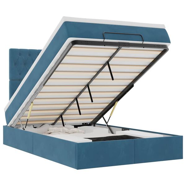 vidaXL Osmaņu gultas rāmis ar matračiem tum&scaron;i pelēks 120x190cm samts