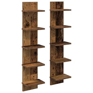 vidaXL Sienas plaukts 2 gab. Vecs koks 22 x 15 x 100 cm