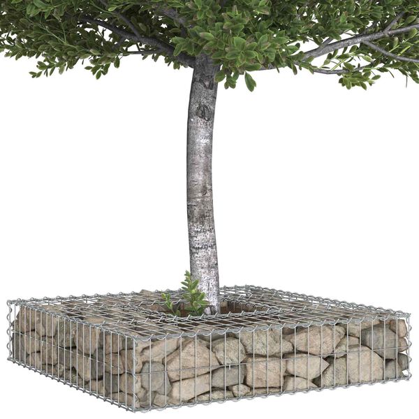 vidaXL Gabions pacelta gulta Sudraba 100 x 100 x 20 cm Cinkots tērauds