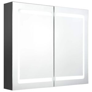 vidaXL Vannas istabas spoguļu skapis Pelēka 80 x 12 x 68 cm