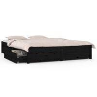 vidaXL gultas rāmis ar atvilktnēm, melns, 120x190 cm, 4FT, divvietīgs