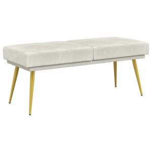 vidaXL Divslāņu sola Krēmkrāsa 120 x 45 x 46 cm Samts