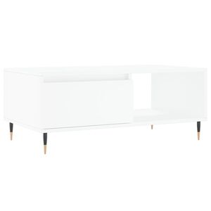 vidaXL kafijas galdiņ&scaron;, balts, 90x50x36,5 cm, inženierijas koks