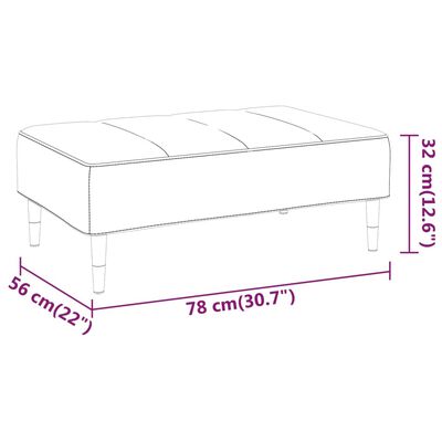 vidaXL 2-vietīga dīvāngulta ar soliņu, 2 spilveni, tumši pelēks samts