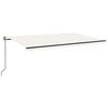 vidaXL markīze ar LED un vēja sensoru, 500x350 cm, krēmkrāsas