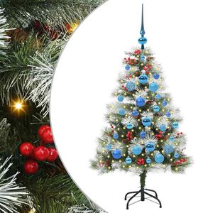 vidaXL Mākslīgā Ziemassvētku eglīte Zaļ&scaron; un balts 120 cm