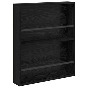 vidaXL Žurnālu statīvs ar plauktu Melns ozolkoks 60 x 12 x 70 cm