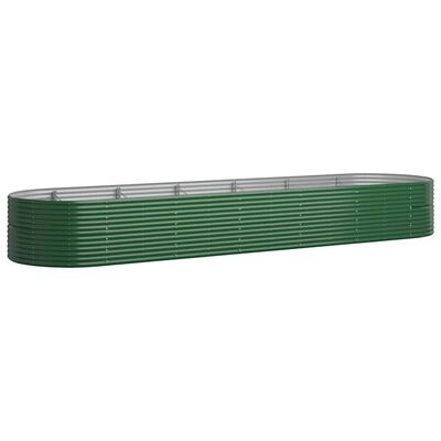 vidaXL augstā puķu kaste, 510x140x68 cm, pulverkrāsots tērauds, zaļa