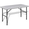 vidaXL saliekams dārza galds, 122 cm, balts, HDPE