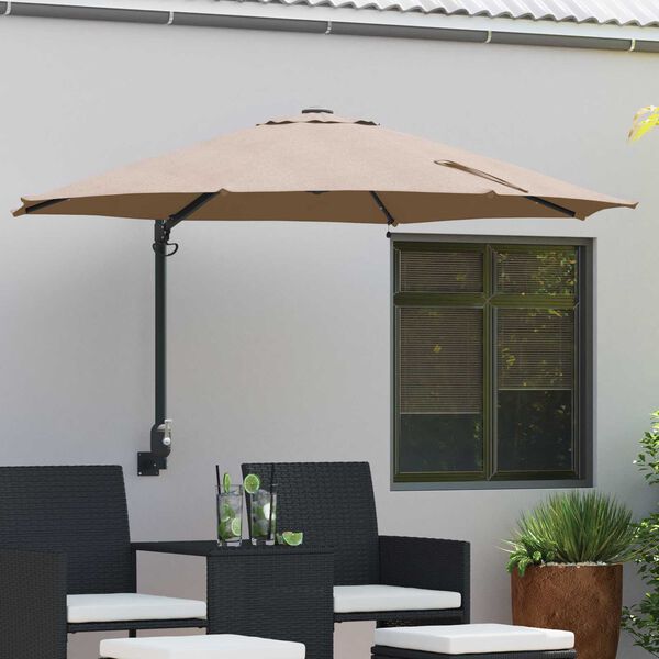 vidaXL Dārza parasols Pelēkbrūna 248 x 248 x 148 cm