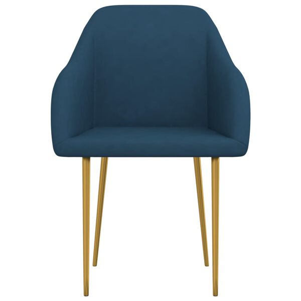 vidaXL virtuves krēsli, 4 gab., zils samts