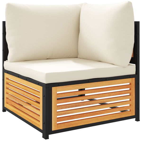 vidaXL 4-daļīgs dārza atpūtas mēbeļu komplekts ar matračiem, akācija