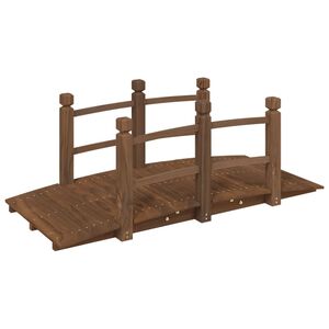 vidaXL dārza tiltiņ&scaron; ar margām, 150x67x56 cm, egles masīvkoks