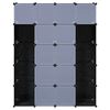 vidaXL moduļu skapis ar 14 plauktiem, melnbalts, 37x146x180,5 cm