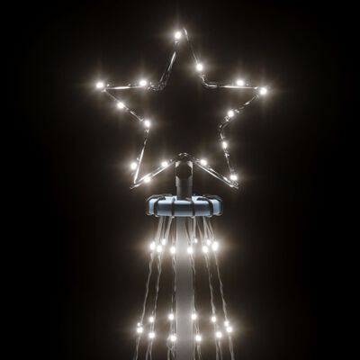 vidaXL Ziemassvētku egle, 732 vēsi baltas LED lampiņas, 160x500 cm