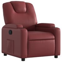 vidaXL atpūtas krēsls, atgāžams, vīnsarkana mākslīgā āda